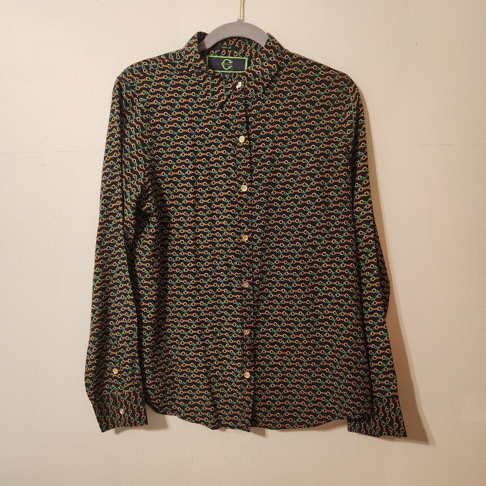 C Wonder 100% Silk Button-Down Blouse Size Medium